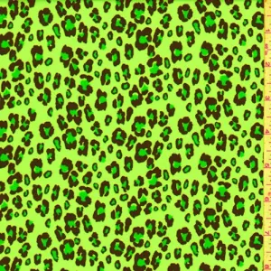 2 YD PC-Neon Green Mini Cheetah Double Brushed Jersey Knit Fabric