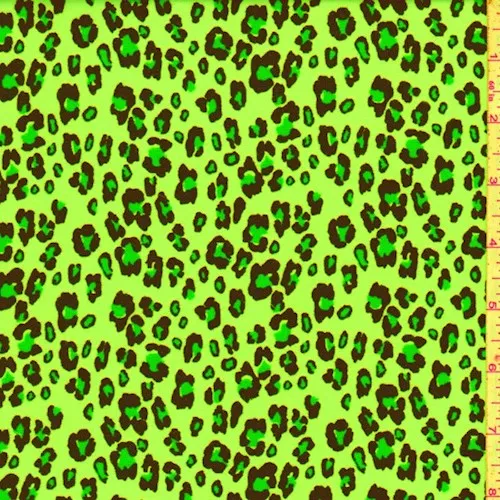 2 YD PC-Neon Green Mini Cheetah Double Brushed Jersey Knit Fabric