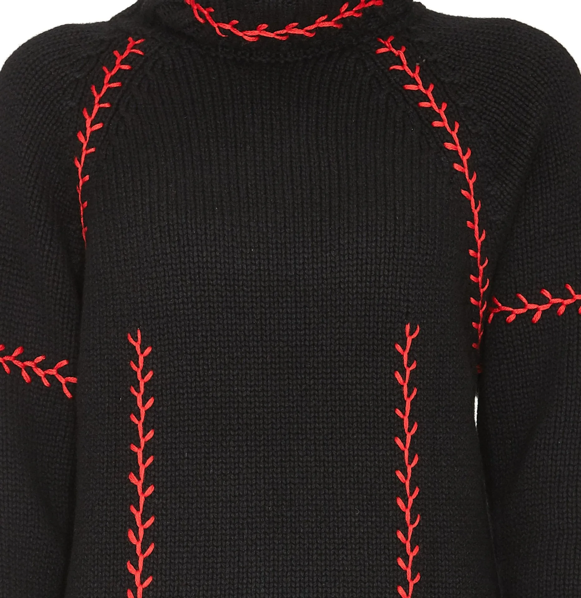 Alexander McQueen Embroidered Chunky Turtle Neck Jumper