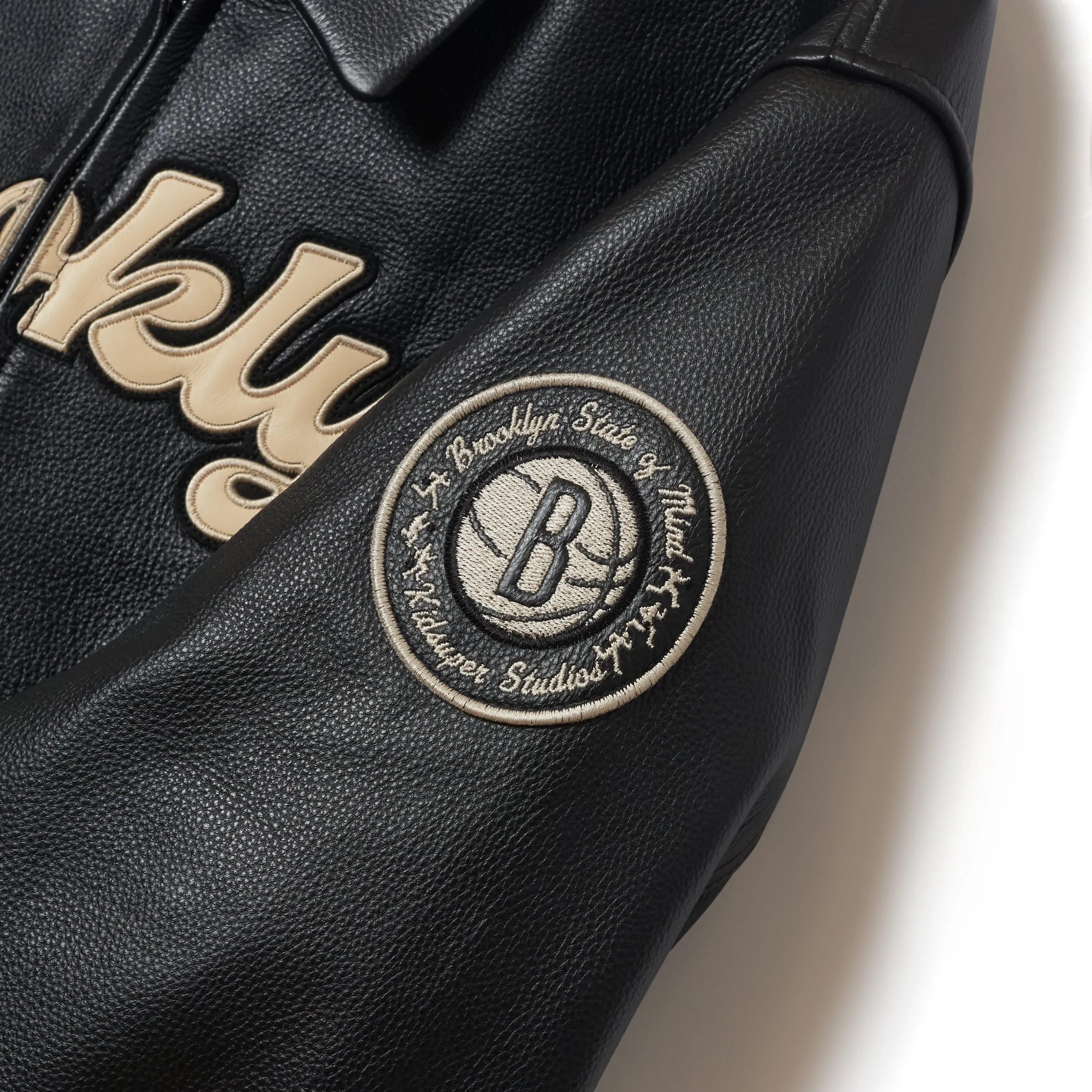 Bero X KidSuper Leather Varsity Jacket [BLACK]