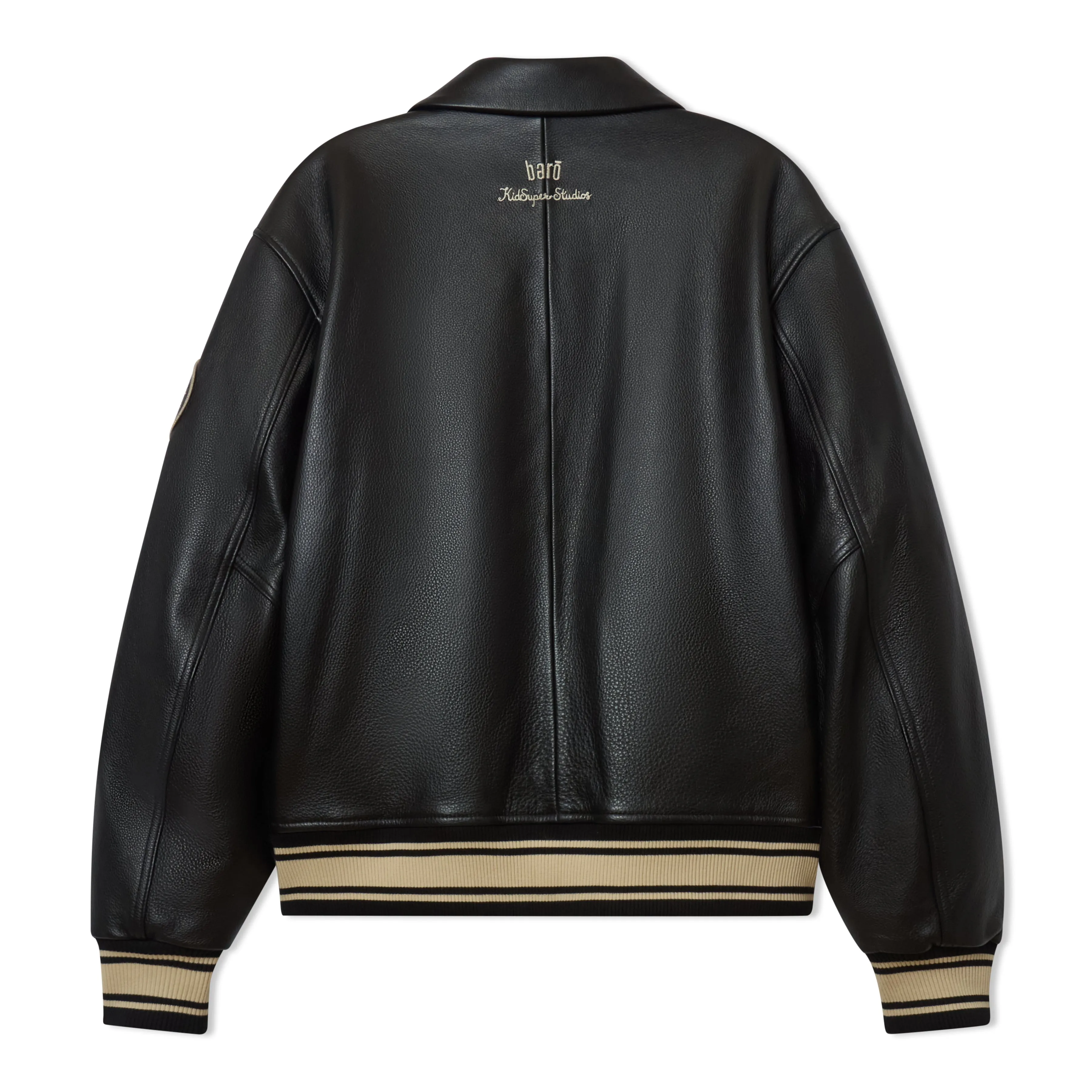 Bero X KidSuper Leather Varsity Jacket [BLACK]