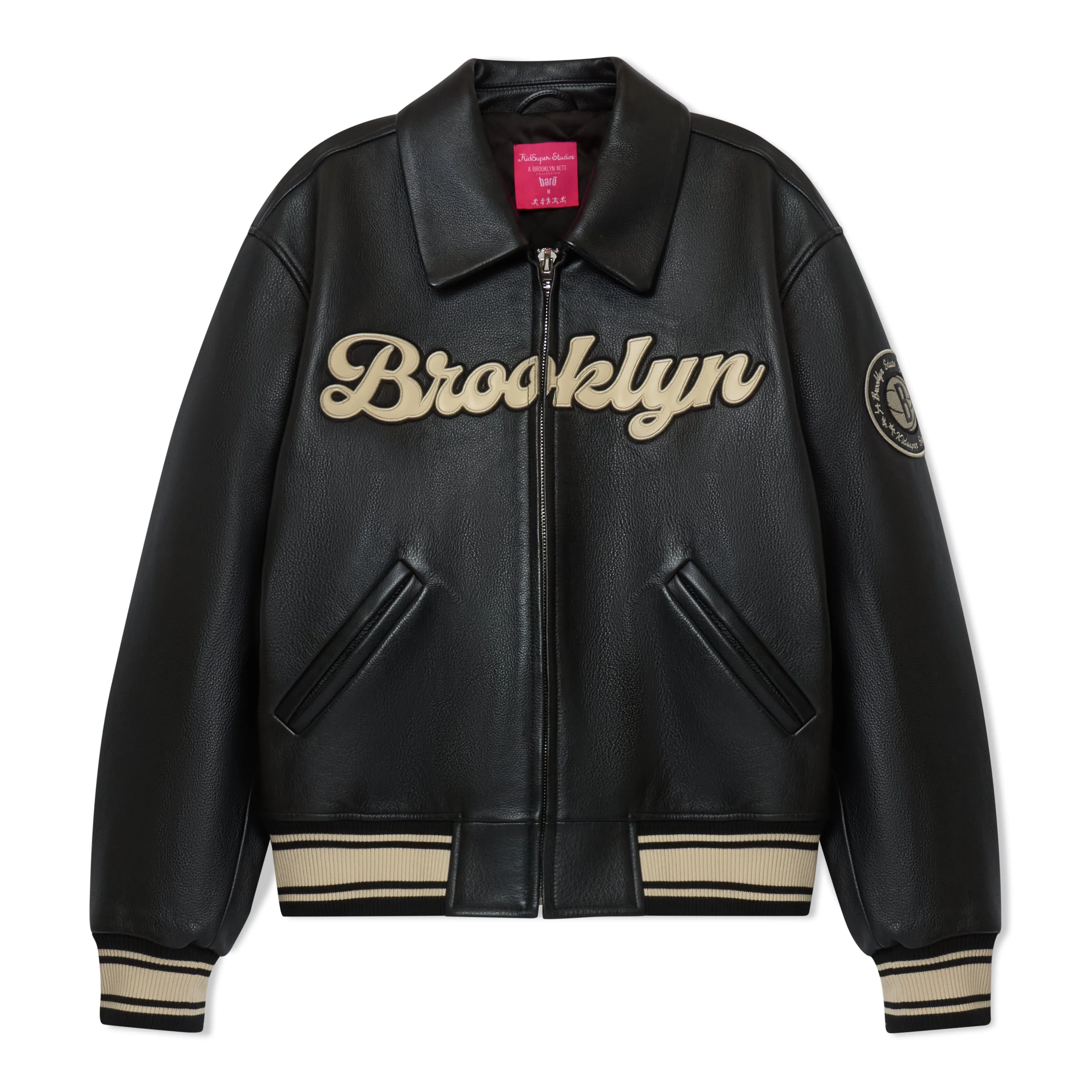 Bero X KidSuper Leather Varsity Jacket [BLACK]