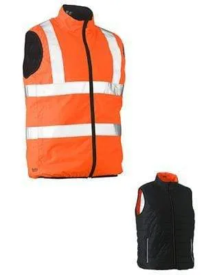 Bisley Workwear Taped Hi Vis Reversible Puffer Vest (Shower Proof) BV0330HT