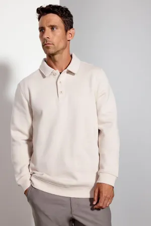 Comfort Men's Fleece Polo - Stone