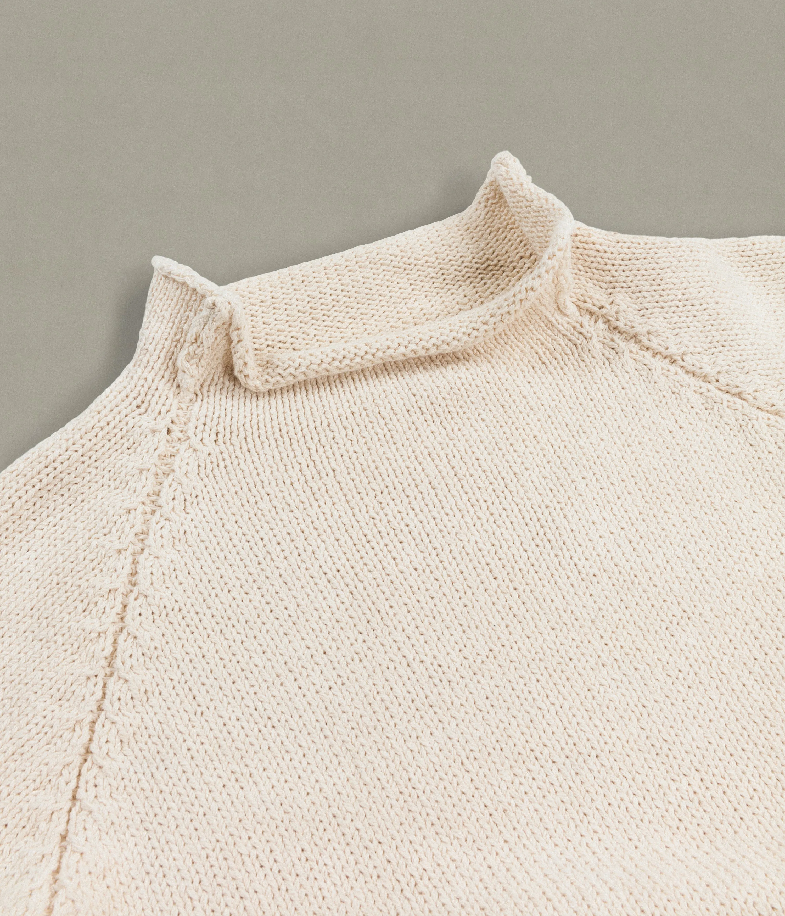 Cotton Fisherman Sweater, Undyed