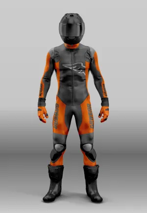 Custom grwear Motorcycle riding suit Orange Black