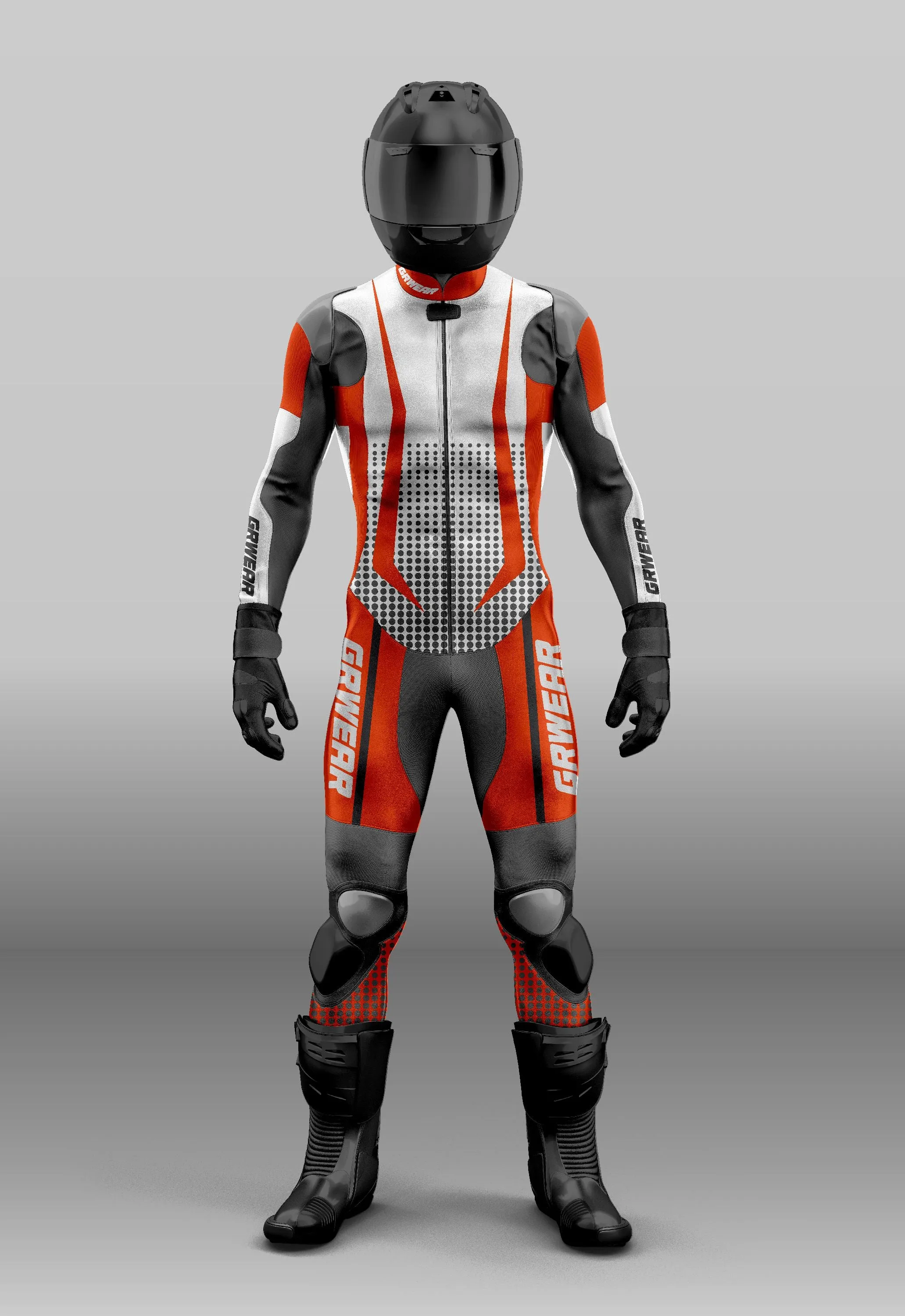 Custom grwear Motorcycle riding suit orange white black