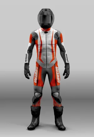 Custom grwear Motorcycle riding suit orange white black