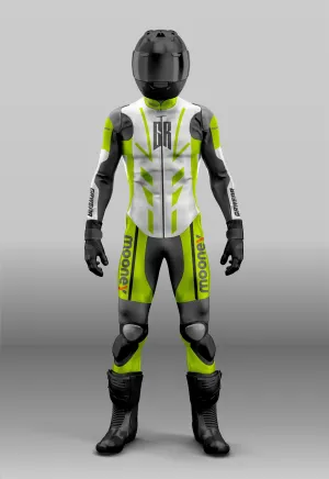 Custom grwear Motorcycle riding suit white black yellow green