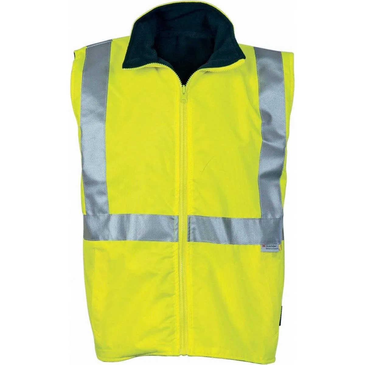 Dnc Workwear Hi-vis Reversible Vest With 3m Reflective Tape - 3865