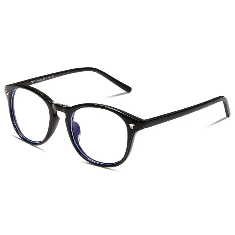 DUCO Blue Light Glasses Computer Gaming Glasses Retro Round Eyeglasses5206