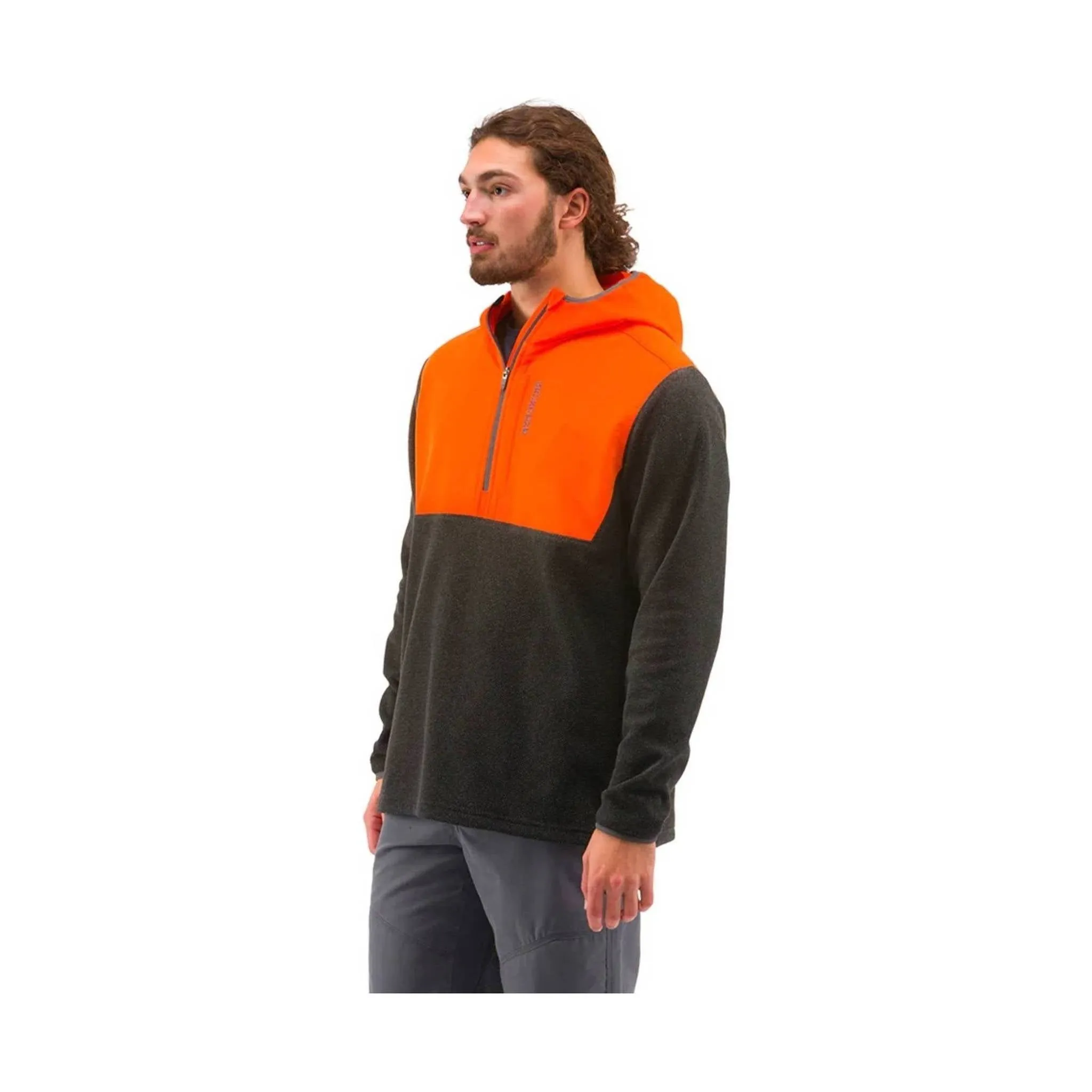 Grundens Men's Bering Pro Quarter Zip Hoodie - Red Orange