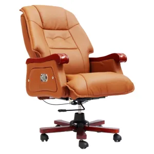 High-Back Executive Ergonomic Swivel Leather Office Chair 8038 Brown