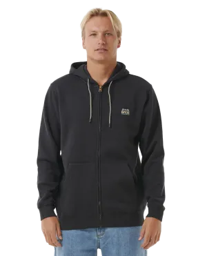 Horizon Zip Thru Hoodie in Washed Black