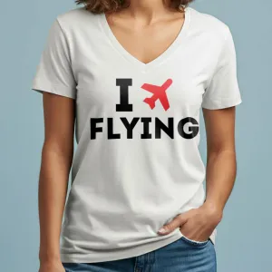 I Love Flying - Women's V-Neck T-Shirt