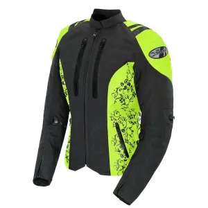 Joe Rocket 'Atomic 4.0' Womens Black/Hi-Viz Textile Motorcycle Jacket