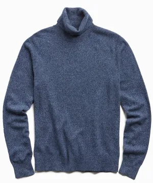 Marled Cashmere Turtleneck in Navy