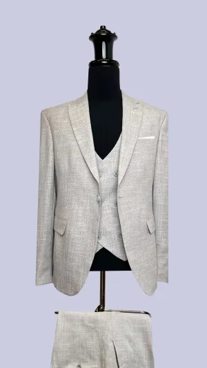 Men's Contemporary Linen-Blend Suit by Vercini