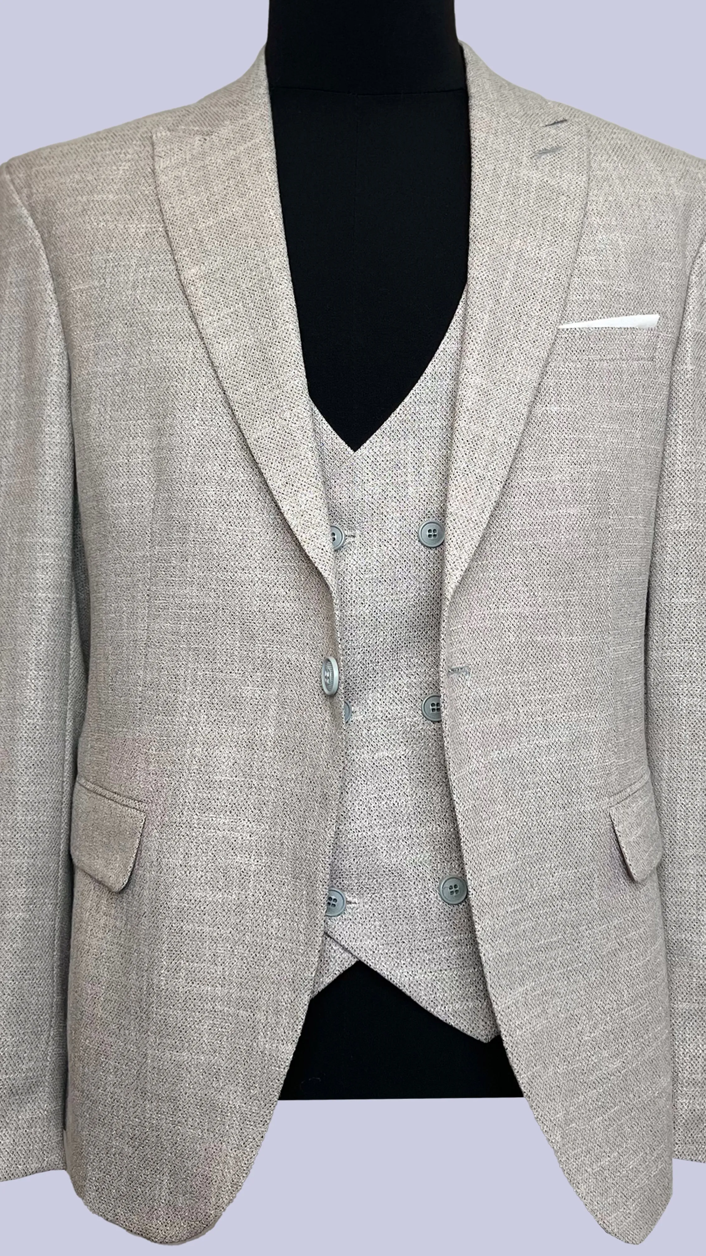 Men's Contemporary Linen-Blend Suit by Vercini