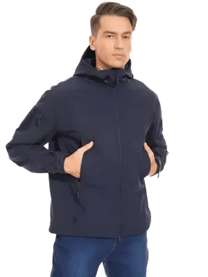 Men's Winter Jacket - Water-Resistant Soft Shell Coat with Hood & Fleece Lining