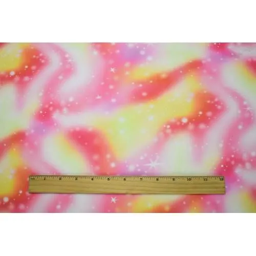 Pink/Yellow/Orange Galaxy Digital Printed DTY Brushed Knit Fabric