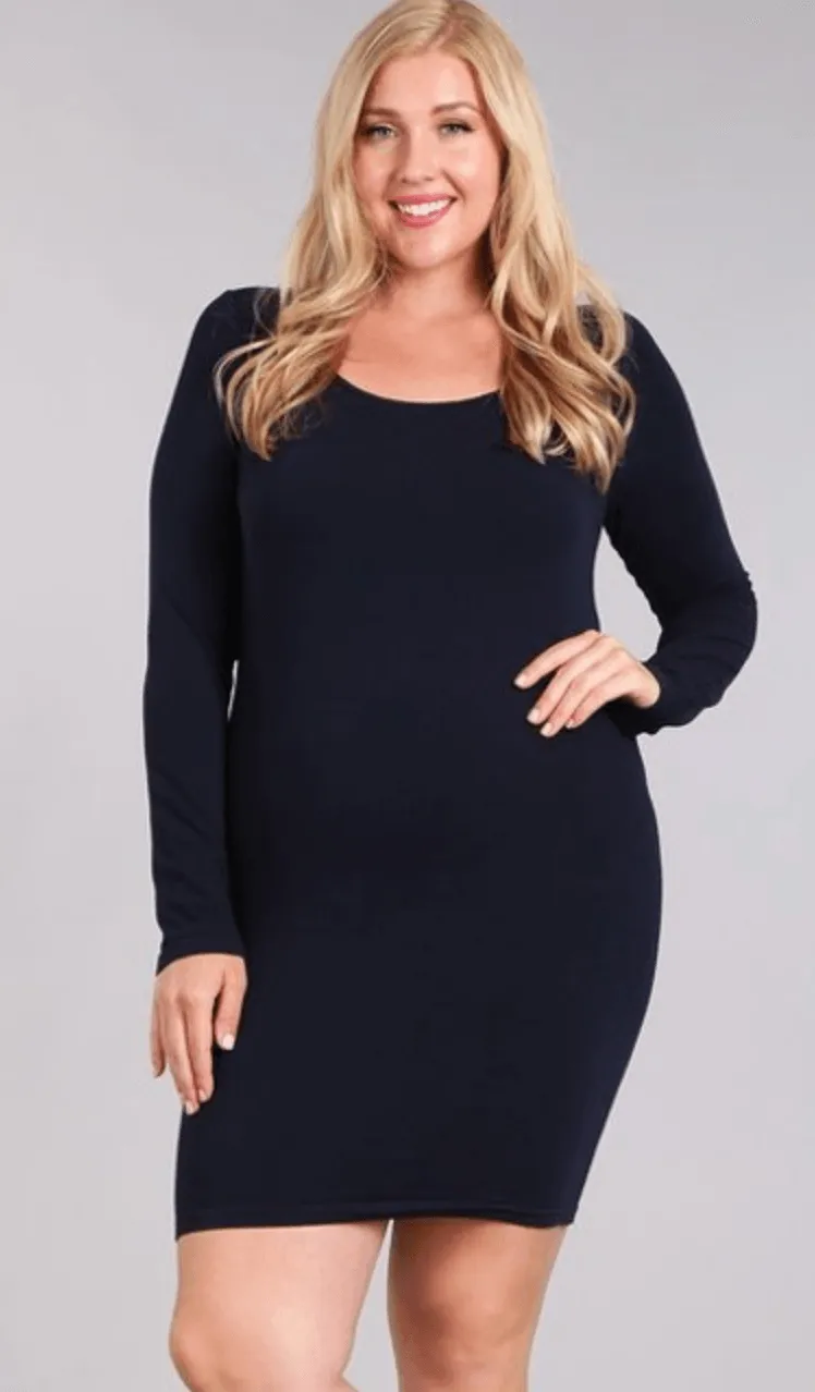 Plus Size Long Sleeve Body Dress