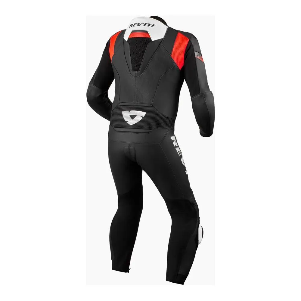 Revit Argon 2 One Piece Leather Suit Black / Neon Red