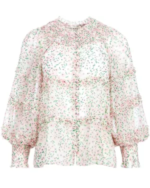 Soft White Floral Margery Blouse