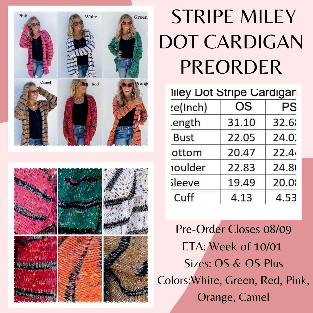 Stripe Miley Dot Cardigan Pre-Order