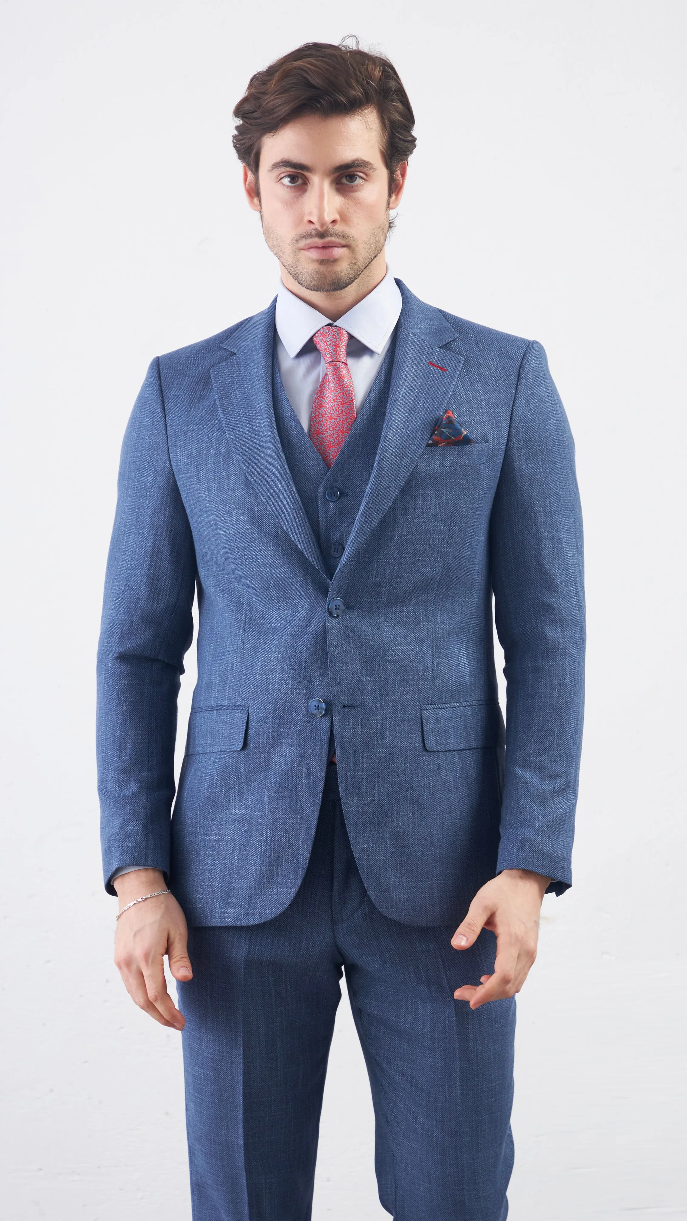 Vercini Azure Serenity Deluxe Three-Piece Men's Suit