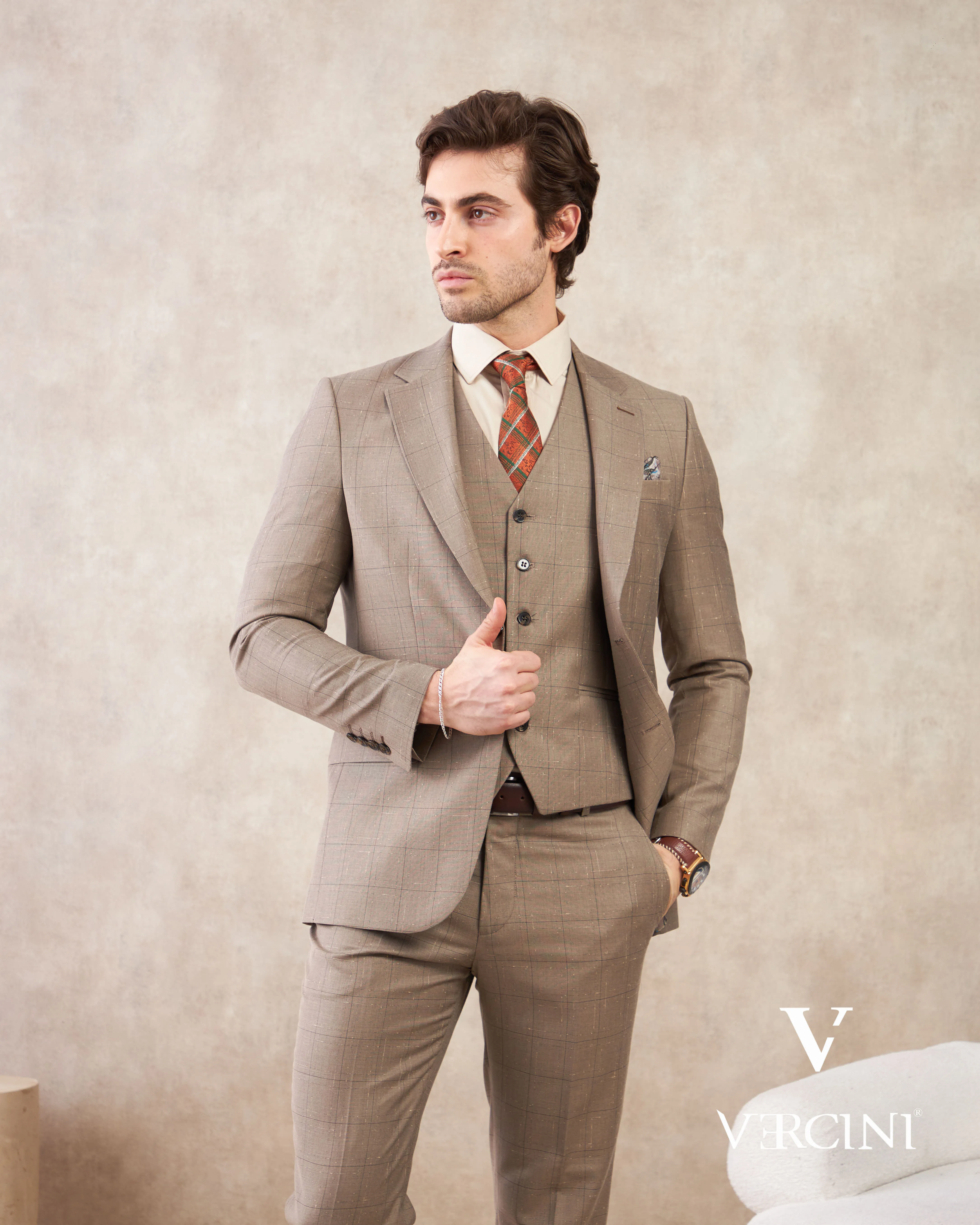 Vercini Terra Harmony Three-Piece Men's Suit