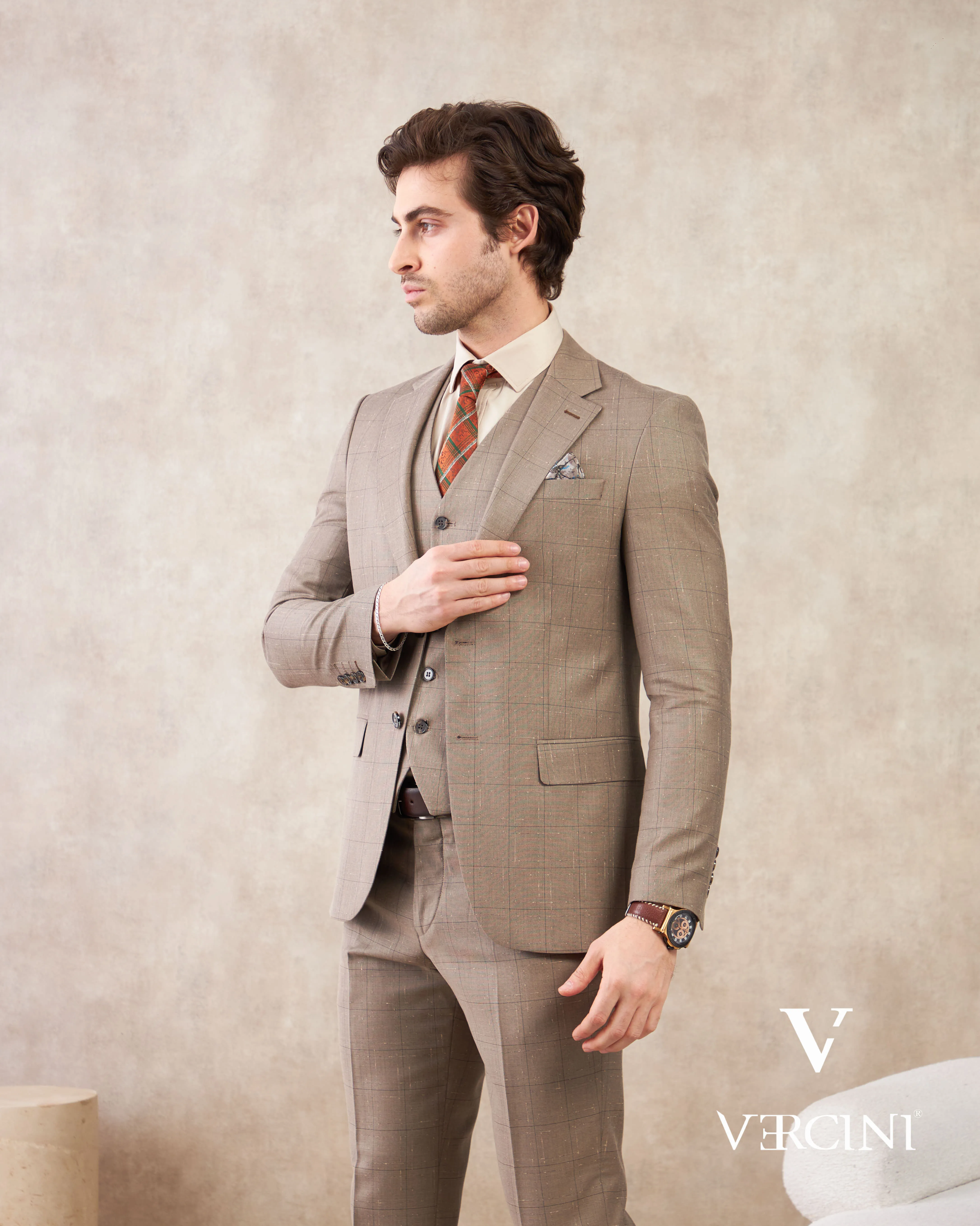 Vercini Terra Harmony Three-Piece Men's Suit