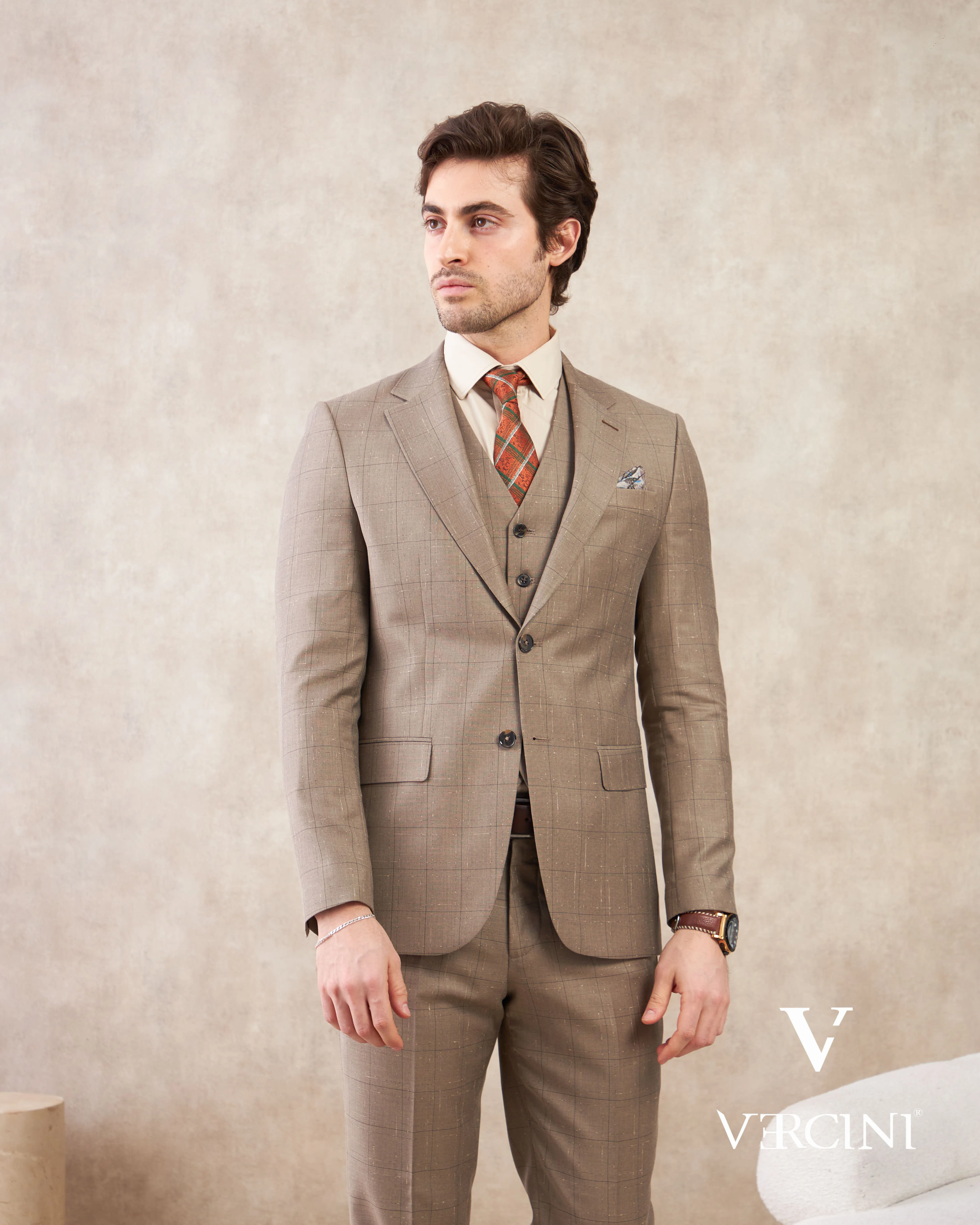 Vercini Terra Harmony Three-Piece Men's Suit