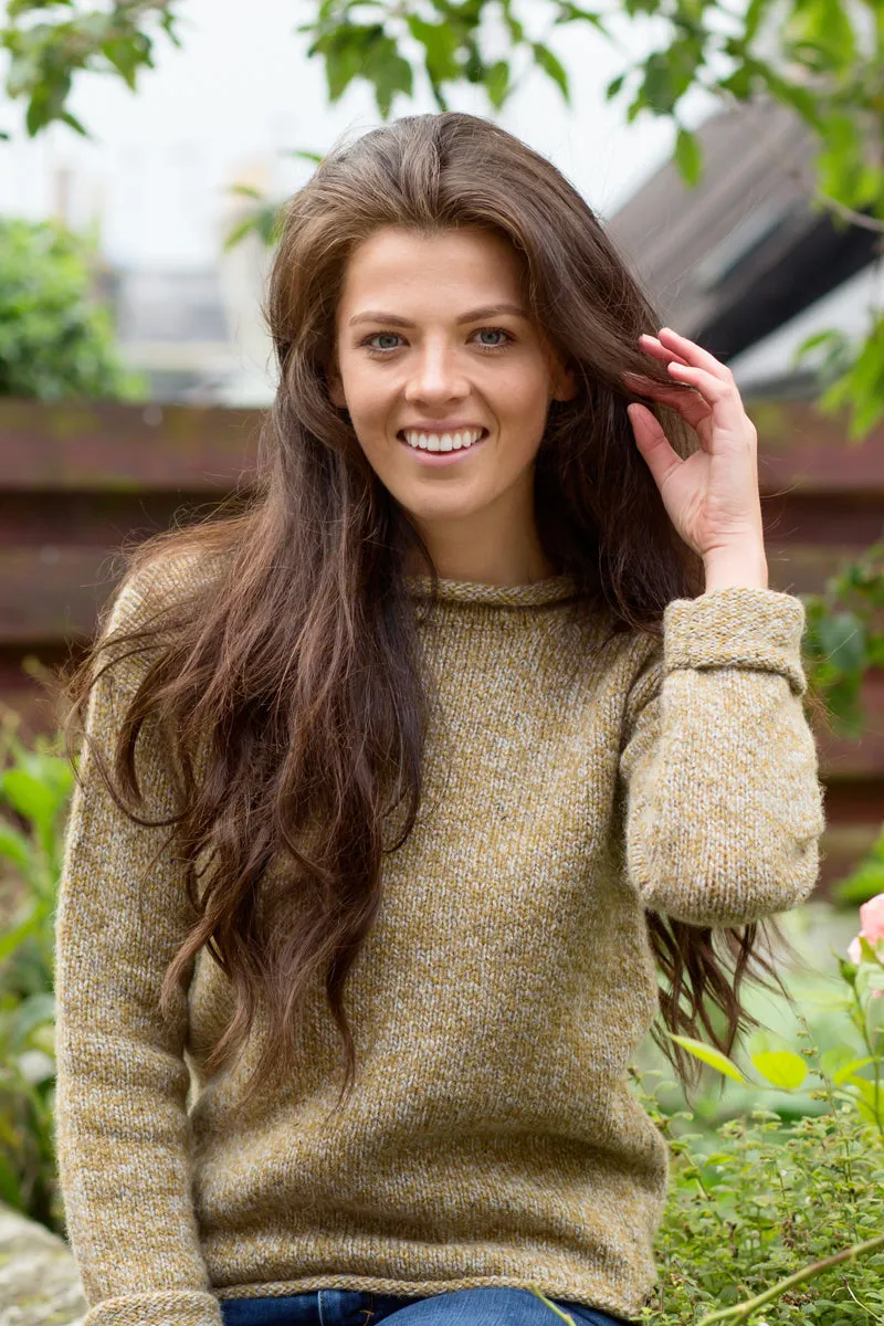 Womens Chunky cuffed jumper - ochre