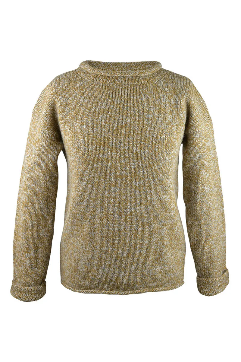 Womens Chunky cuffed jumper - ochre