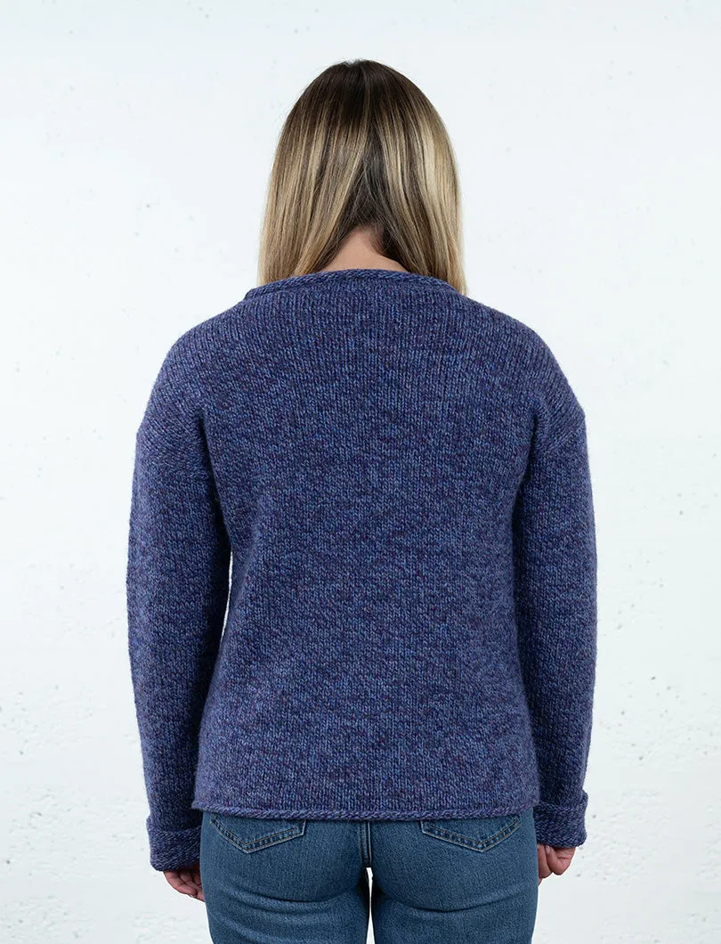 Womens Chunky cuffed jumper - Purple